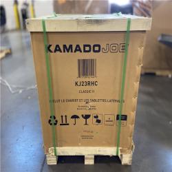 DALLAS LOCATION -Kamado Joe Classic Joe II 18 in. Charcoal Grill in Red with Cart, Side Shelves, Grate Gripper, and Ash Tool