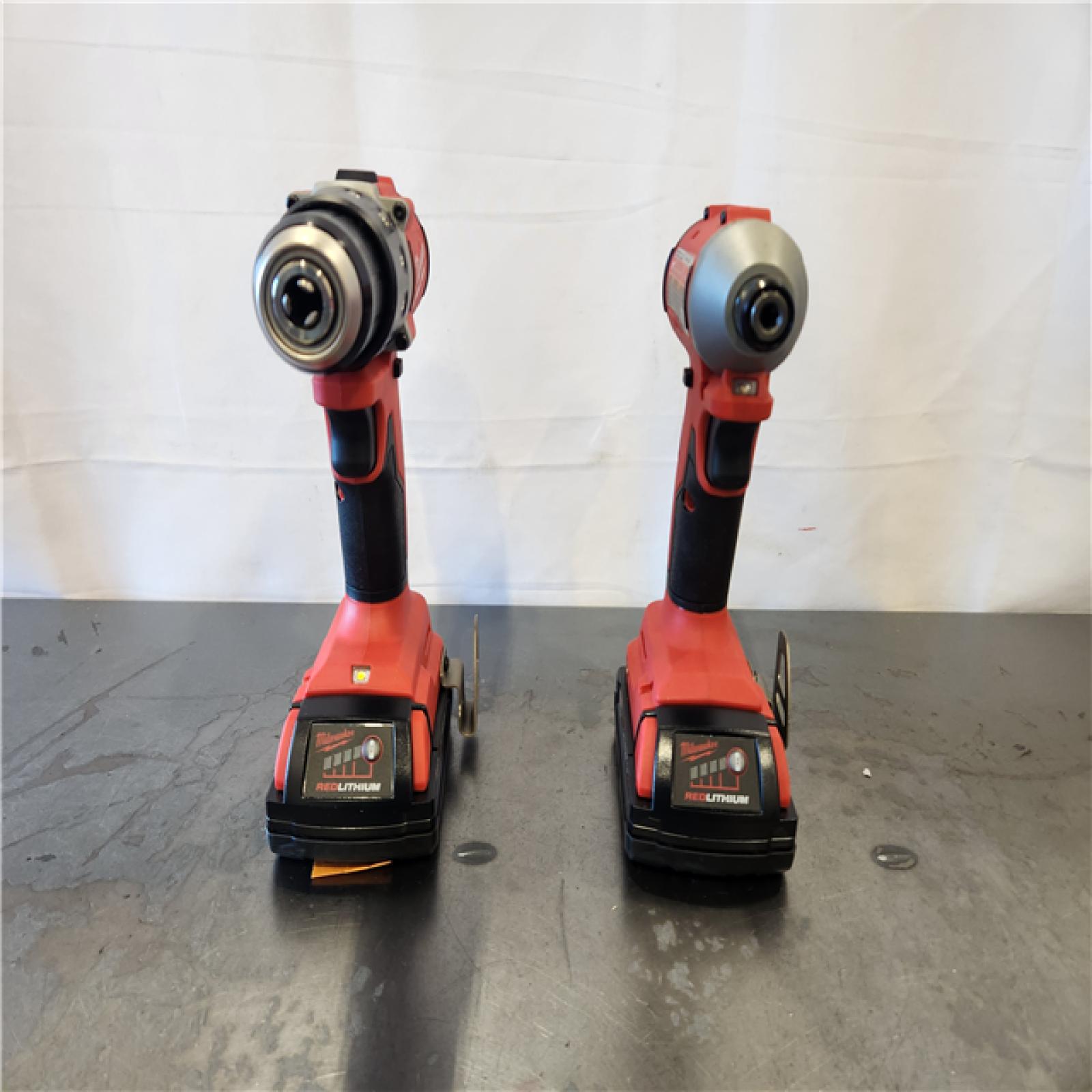 AS-IS- Milwaukee 18V Lithium-Ion Brushless Cordless Compact Drill/Impact Combo Kit