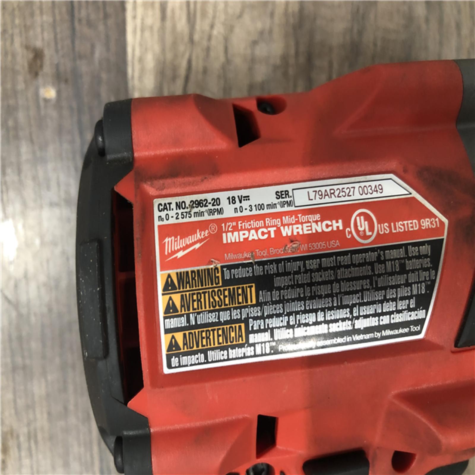 AS-IS Milwaukee FUEL Gen-2 18V Lithium-Ion Brushless Cordless Mid Torque 1/2 in. Impact Wrench w/Friction Ring (Tool-Only)