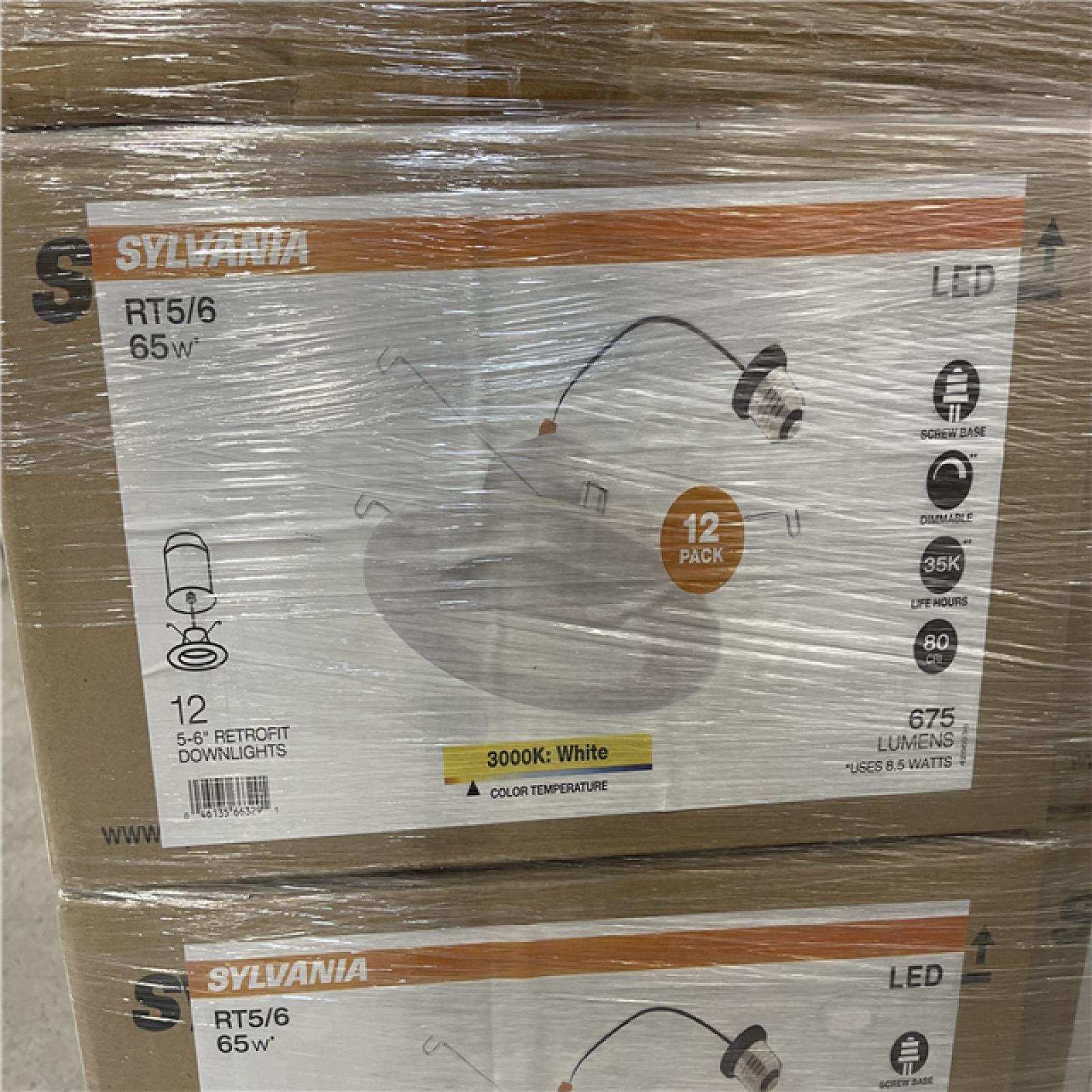 DALLAS LOCATION - LEDVANCE Integrated LED 6 in. Retro Fit 3000K 675 Lumen Dimmable Recessed Light White  Wet Rated (12-Pack) PALLET-(66 CASES)