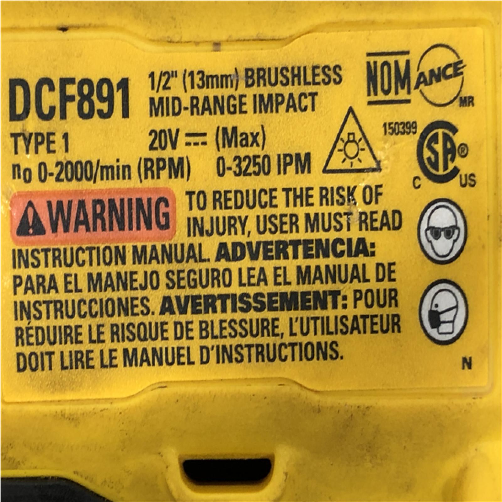 AS-IS DEWALT 20V MAX XR Cordless 1/2 in. Impact Wrench (Tool Only)