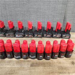 HOUSTON LOCATION - AS-IS MILWAUKEE BATTERY PACK QTY - 25