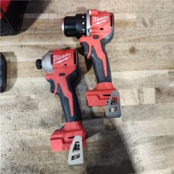 HOUSTON LOCATION - AS-IS Milwaukee M18 18V Lithium-Ion Brushless Cordless Compact Drill/Impact Combo Kit (2-Tool) W/(2) 2.0 Ah Batteries  Charger & Bag