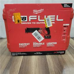 AS-IS MILWAUKEE M18 FUEL 18V Lithium-Ion Brushless Cordless SAWZALL Reciprocating Saw Kit W/one 5.0 Ah Batteries, Charger and Case