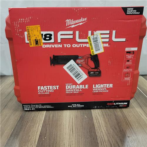 AS-IS MILWAUKEE M18 FUEL 18V Lithium-Ion Brushless Cordless SAWZALL Reciprocating Saw Kit W/one 5.0 Ah Batteries, Charger and Case