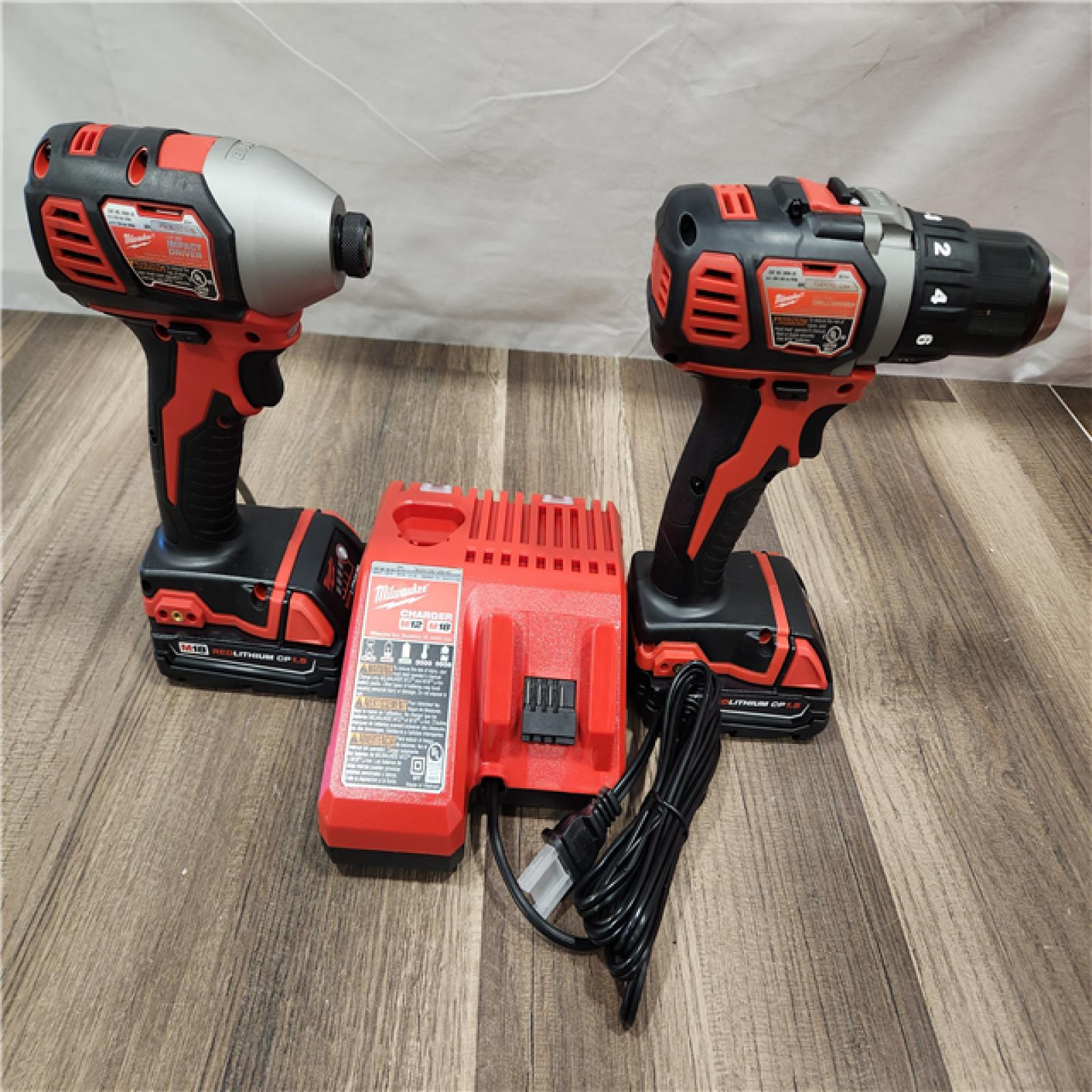 AS-IS- Milwaukee 18V Cordless Brushed 2-Tool Drill/Driver and Impact Driver Kit