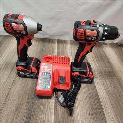 AS-IS- Milwaukee 18V Cordless Brushed 2-Tool Drill/Driver and Impact Driver Kit