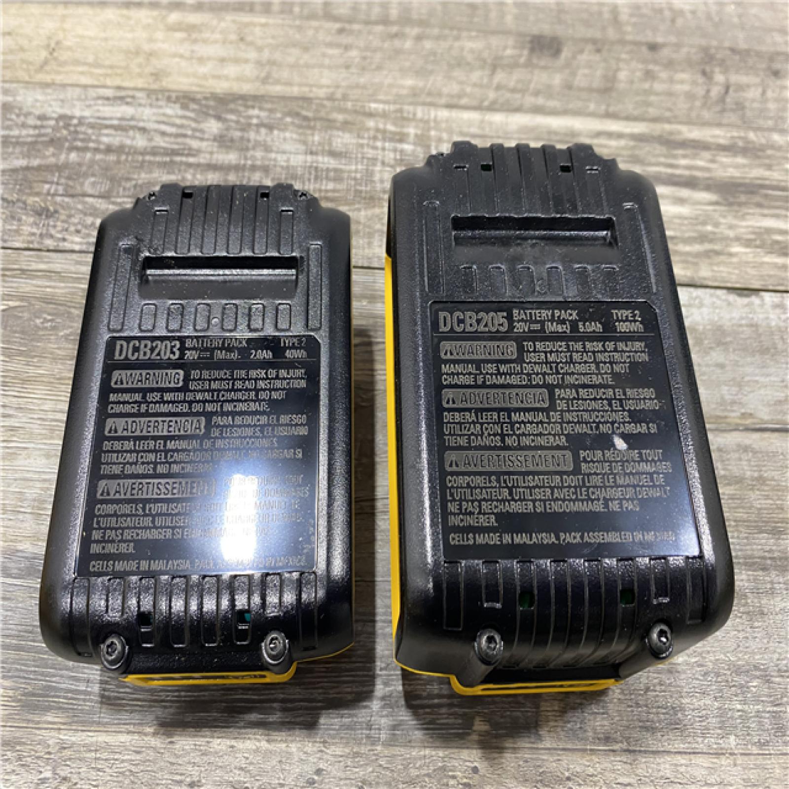 AS-IS DEWALT 20V MAX Lithium-Ion Battery Kit with 5.0Ah and 2.0Ah Battery and Charger