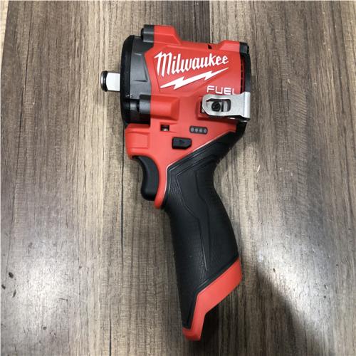 AS-IS Milwaukee FUEL 12V Lithium-Ion Brushless Cordless Stubby 1/2 in. Impact Wrench (Tool-Only)