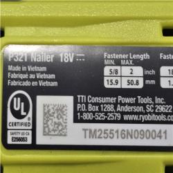 AS-IS RYOBI ONE+ 18V 18-Gauge Cordless AirStrike Brad Nailer (Tool Only)
