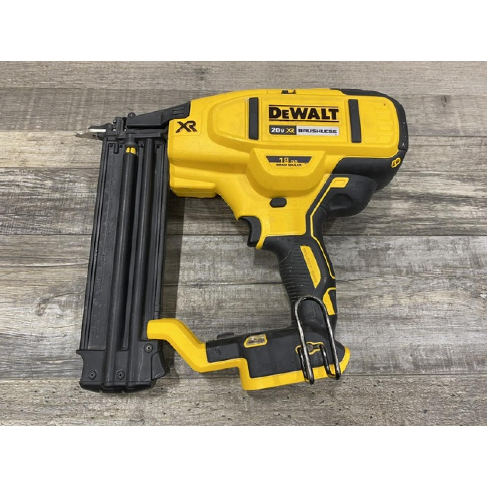 AS-IS DEWALT 20V MAX XR Lithium-Ion Electric Cordless 18-Gauge Brad Nailer (Tool Only)