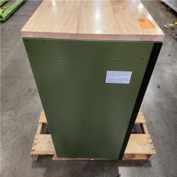 Phoenix Husky Standard-Duty 52 in. W 10-Drawer Matte Army Green Mobile Workbench Cabinet with Solid Wood Top