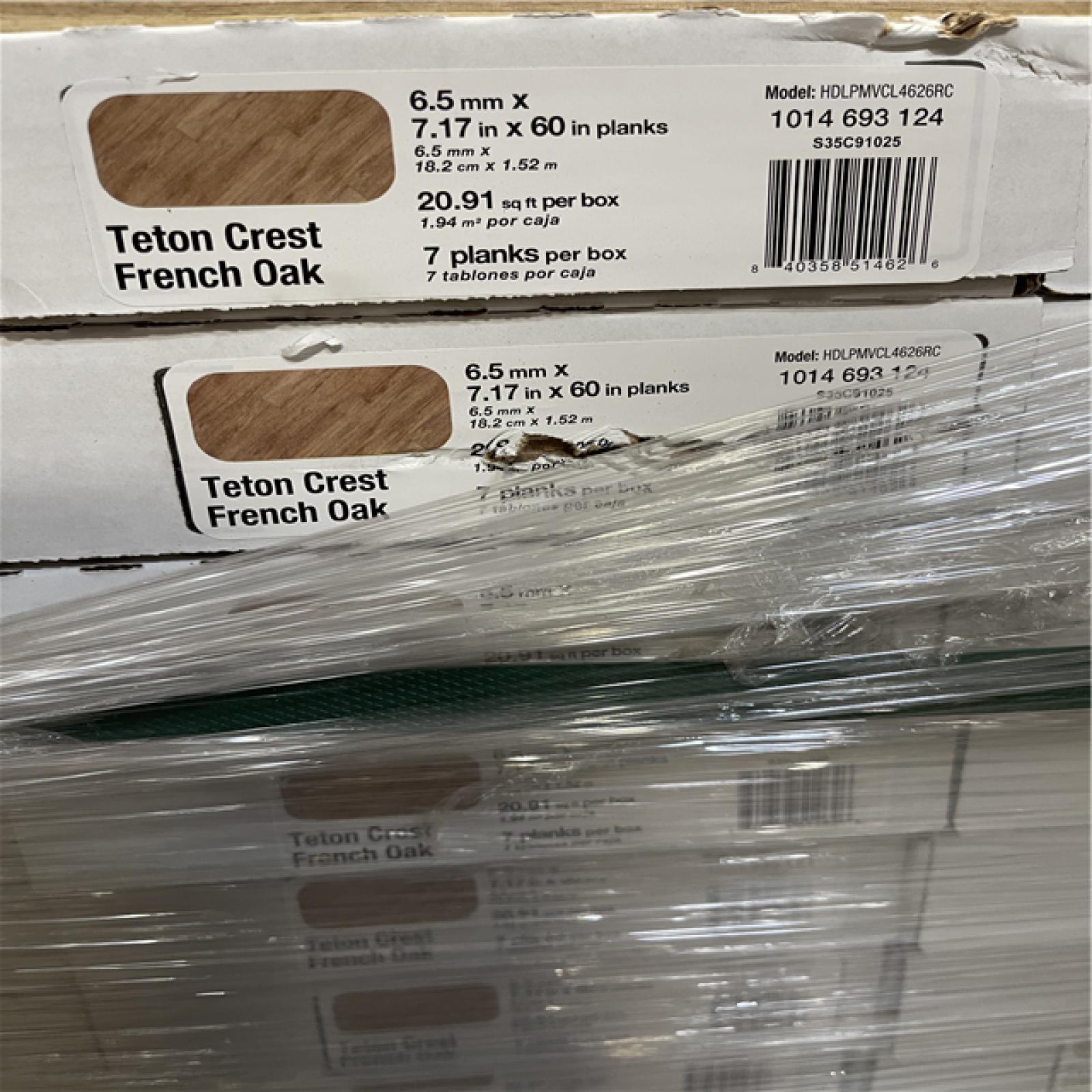 DALLAS LOCATION -  Lifeproof Teton Crest French Oak 22 MIL x 7.2 in. W x 60 in. L Click Lock Waterproof Vinyl Plank Flooring (20.9 sq. ft. /case)PALLET-(80 CASES)