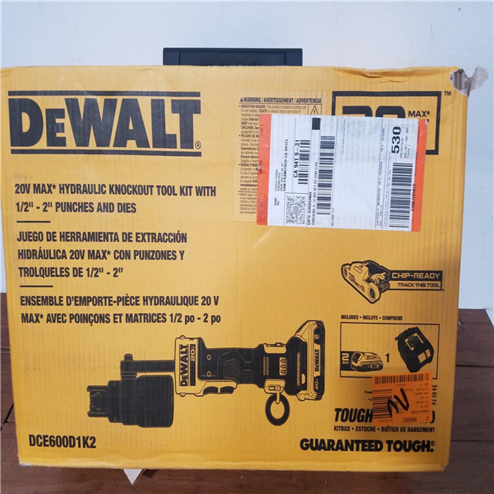 California NEW DeWalt 20V Max Hydraulic Knockout tool Kit with 1/2 - 2 Punches & Dies