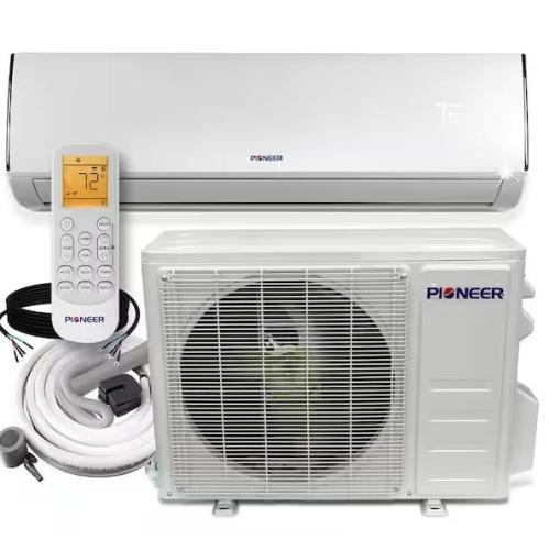 NEW! Pioneer Low-Ambient 12,000 BTU 1 Ton 20 SEER Ductless Mini Split Wall Mounted Inverter Air Conditioner with Heat Pump 110/120V, White