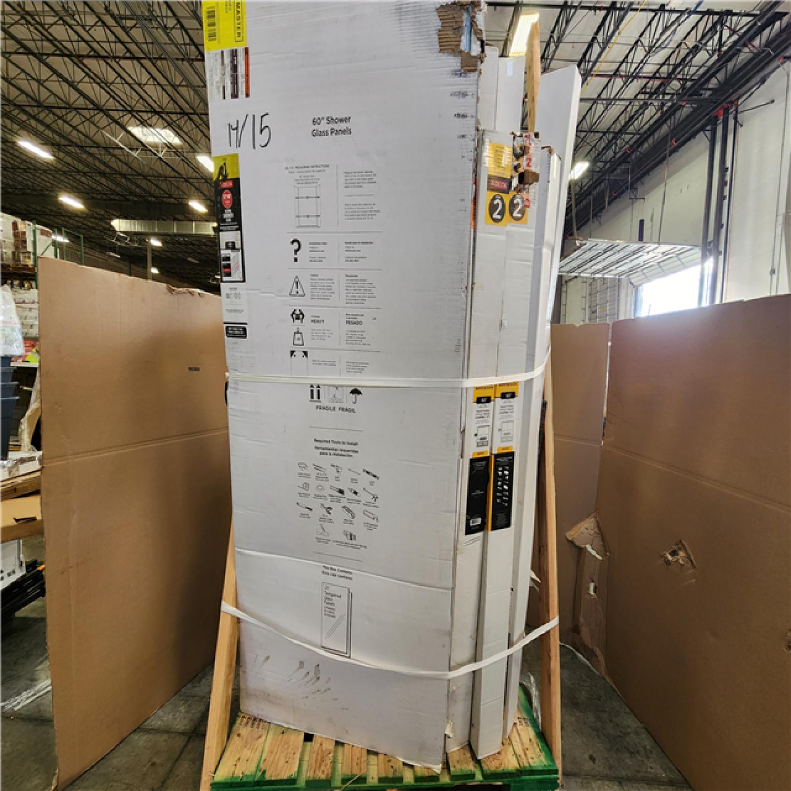 Phoenix NEW Delta Sliding Shower Door Glass Panel in Clear Glass Pallet (13-Doors)