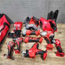 HOUSTON LOCATION - AS-IS M18 18-Volt Lithium-Ion Cordless Combo Kit 9-Tool with 2-Batteries, Charger and Tool Bag