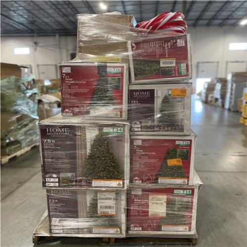 DALLAS LOCATION- AS-IS ASSORTED CHRISTMAS TREES & DECORATIONS PALLET