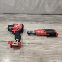 AS-IS M18 FUEL 18V Cordless Mid Torque 1/2 in. Impact Wrench & M12 FUEL 3/8 in. Ratchet Kit