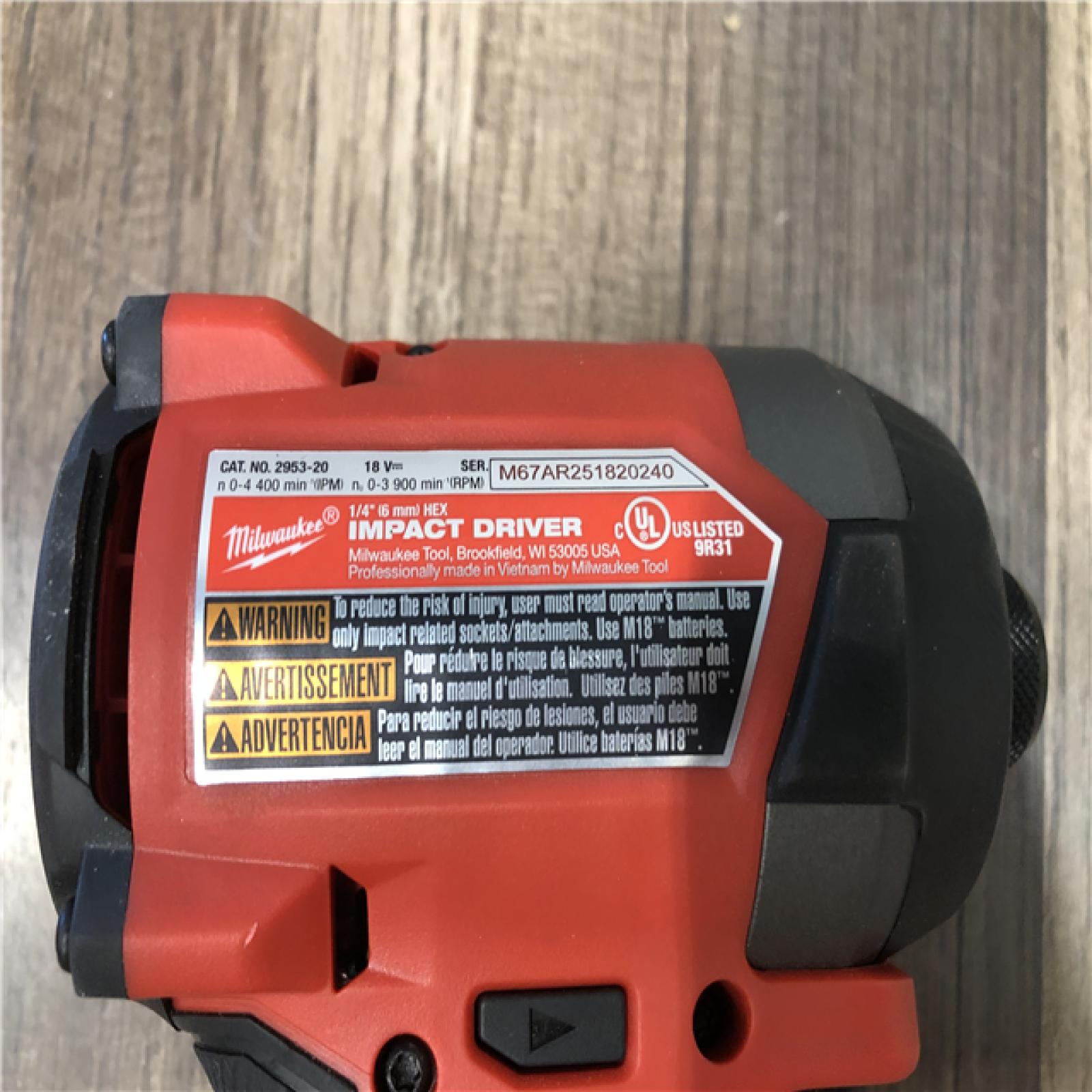 AS-IS Milwaukee FUEL 18V Lithium-Ion Brushless Cordless 1/4 in. Hex Impact Driver (Tool-Only)