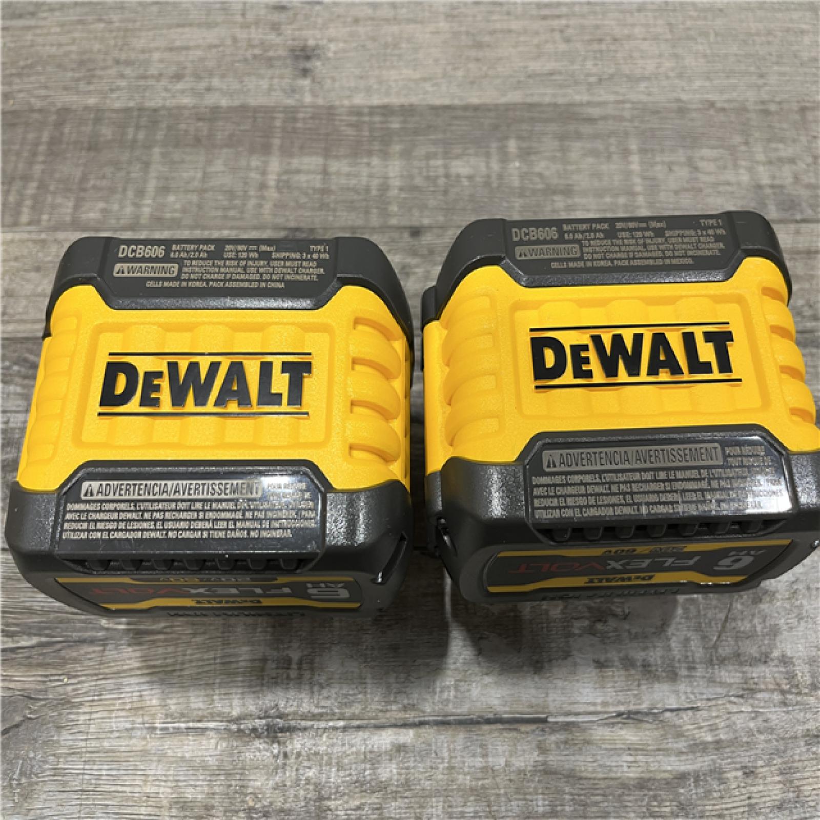 AS-IS DEWALT FLEXVOLT 20V/60V MAX Lithium-Ion 6.0Ah Battery Pack (2 Pack)