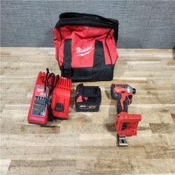 HOUSTON LOCATION - AS - IS Milwaukee 18V Lithium-Ion Compact Brushless Cordless 1/4 in. Impact Driver COMBO KIT