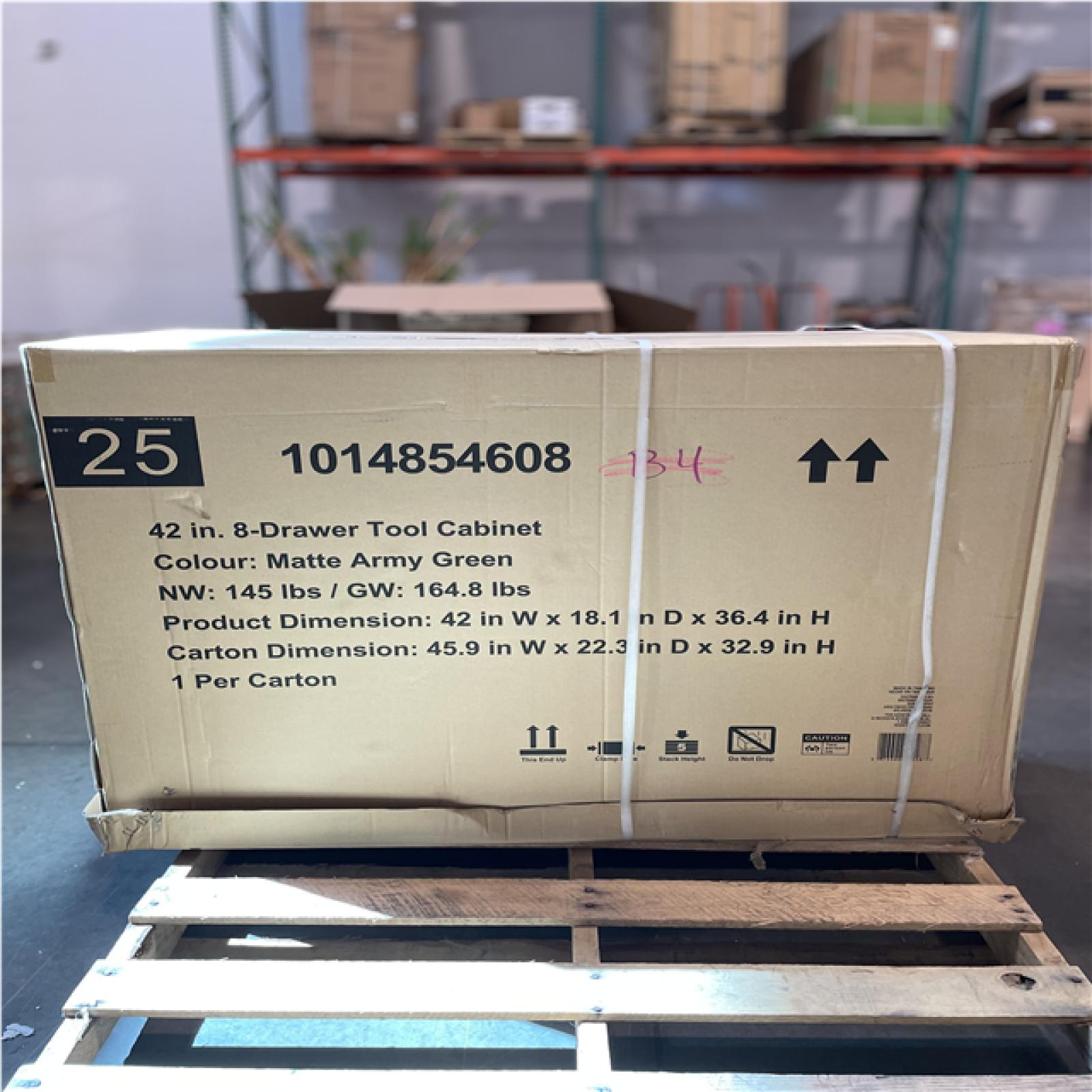 DALLAS LOCATION- AS-IS HUSKY Standard Duty 42 in. 8-Drawer Matte Army Green Rolling Tool Cabinet