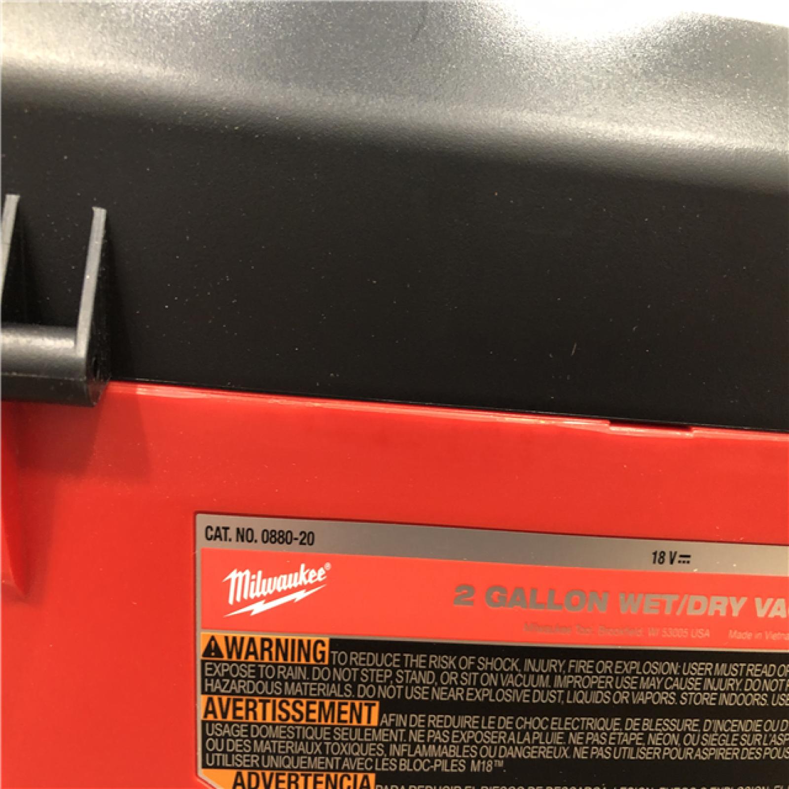 AS-IS Milwaukee 18-Volt 2 Gal. Lithium-Ion Cordless Wet/Dry Vacuum (Vacuum-Only)