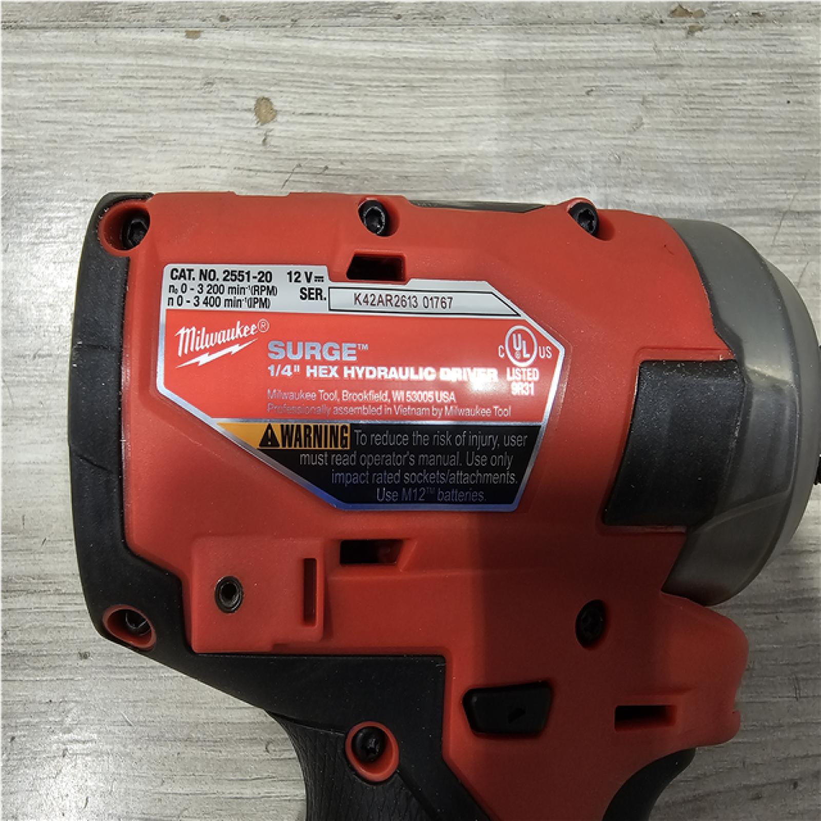 AS-IS Milwaukee FUEL 12V Lithium-Ion Brushless Cordless 1/4 in. Hex Impact Driver (Tool-Only)