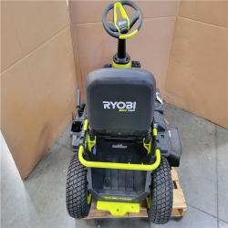 CALIFORNIA APPEARS NEW RYOBI R1 80V BRUSHLESS LITHIUM BATTERY CORDLESS ELECTEIC RIDING LAWN MOWER W CHARGER
