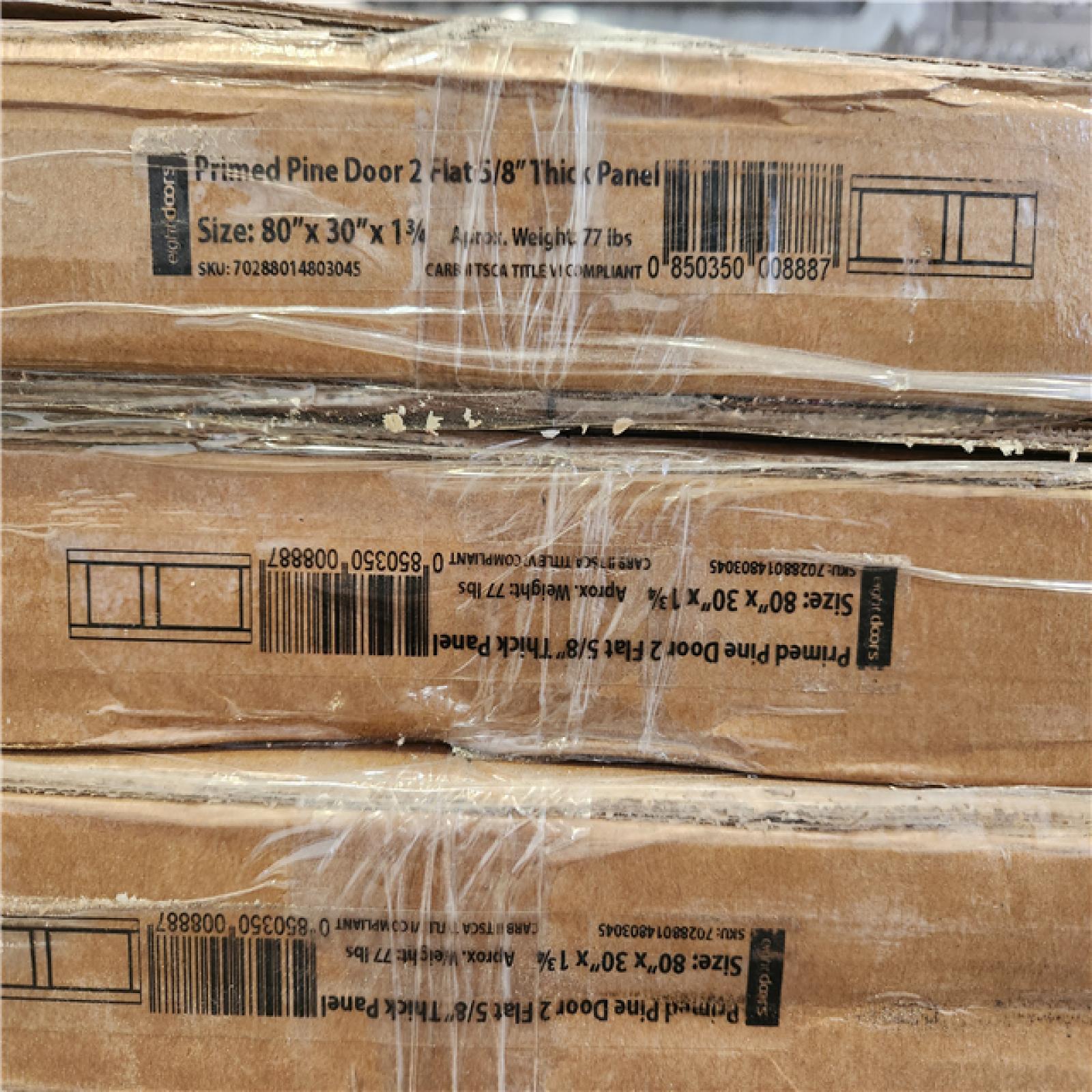 Phoenix Eightdoors 30 in. x 80 in. x 1-3/4 in. 2-Panel Shaker Solid Core White Primed Pine Wood Interior Door Slab Pallet (7-Doors)