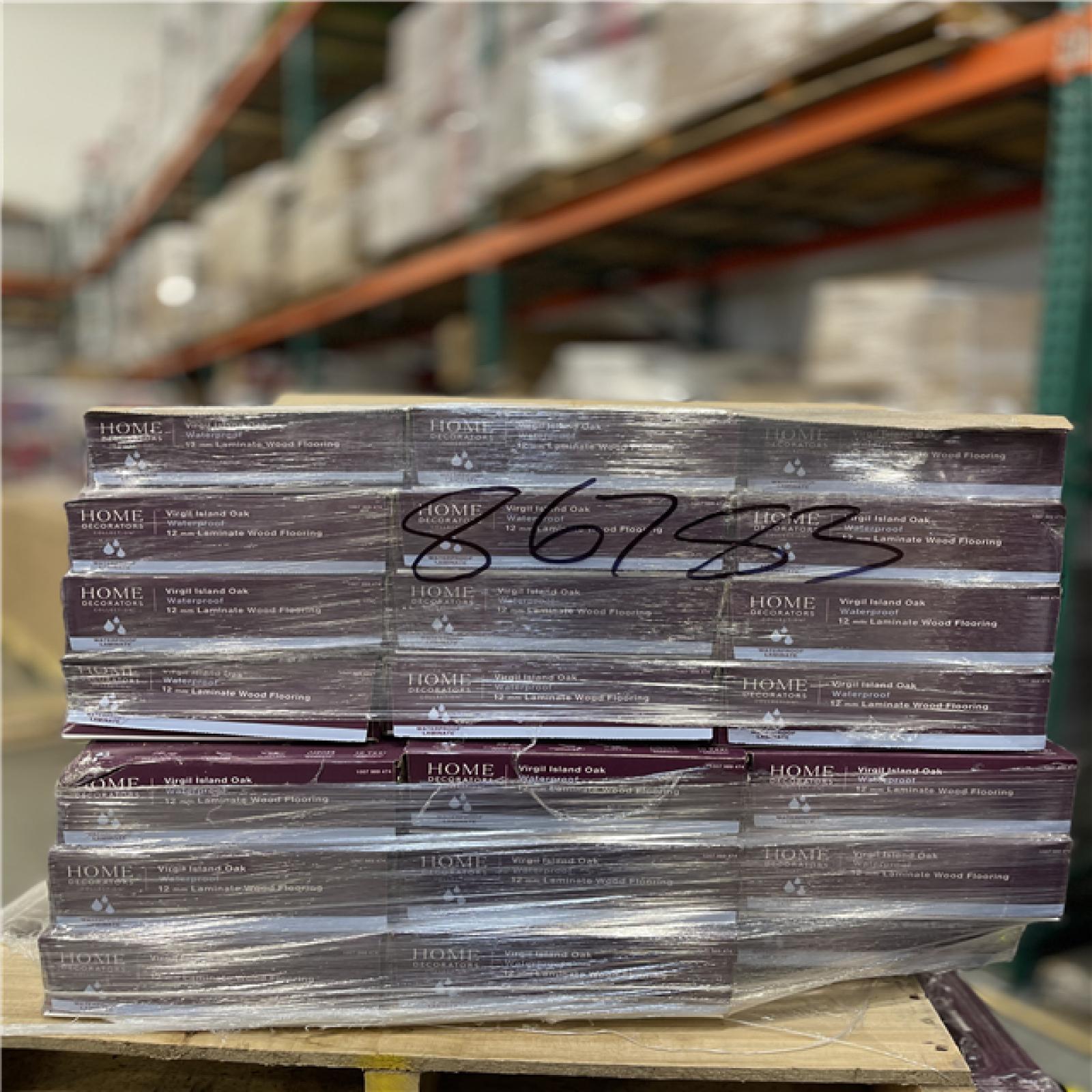 DALLAS LOCATION- Home Decorators Collection Virgil Island Oak 12 mm T x 8 in. W Waterproof Laminate Wood Flooring PALLET (21 UNITS)