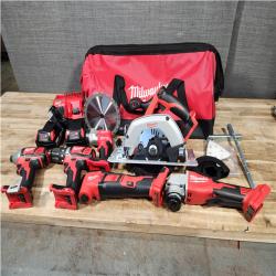 Houston Location AS-IS M18 18-Volt Lithium-Ion Cordless Combo Kit (6-Tool) with 2-Batteries  Charger and Tool Bag