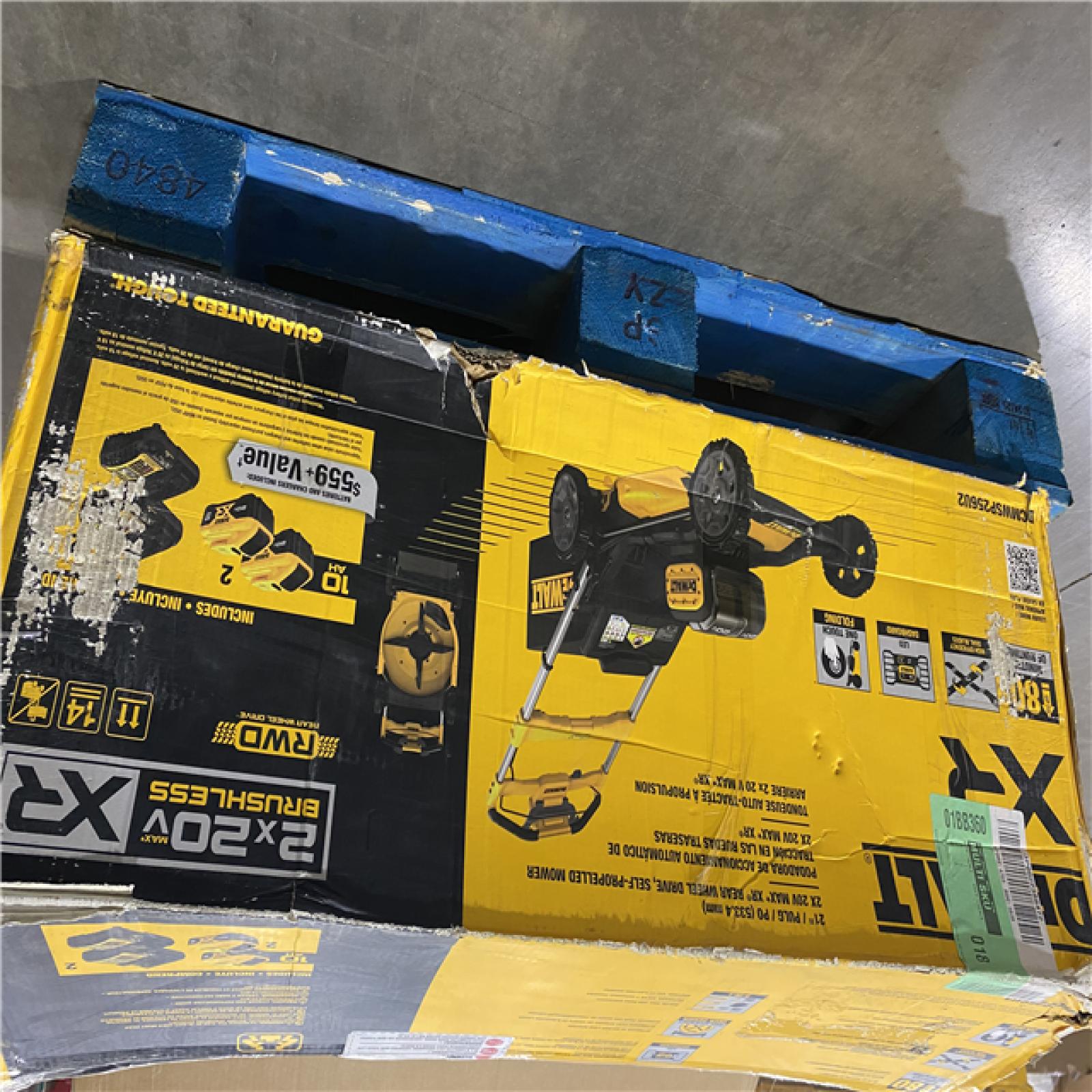 As-Is -DEWALT 2x20V MAX 21 in. Cordless Battery Powered Self Propelled Lawn Mower Kit with (2) 10 Ah Batteries and Chargers