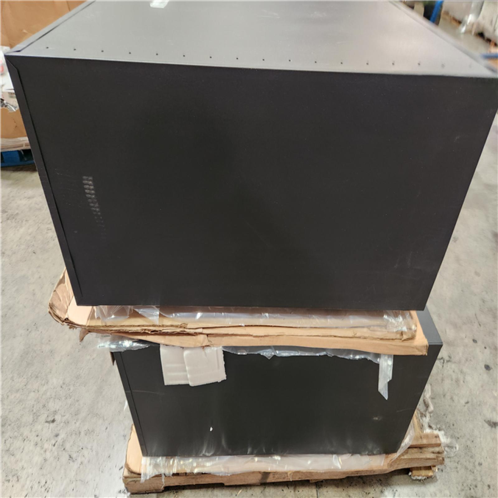 Phoenix Location 2 Sandusky Classic Series Steel Preassembled counter Height Freestanding Storage Cabinet In Black (36 in. W x 36 in H x 18 in. D)
