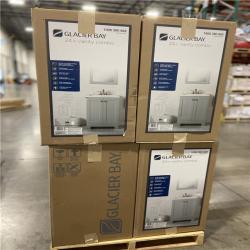 DALLAS LOCATION -  25 in. Single Sink Pearl Gray Bath Vanity with White Cultured Marble Top (Assembled) - 8 UNITS