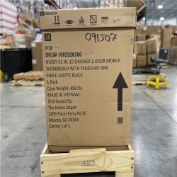 DALLAS LOCATION- AS-IS HUSKY 61 in. W x 26 in. D Heavy Duty 10-Drawer 1-Door Mobile Workbench