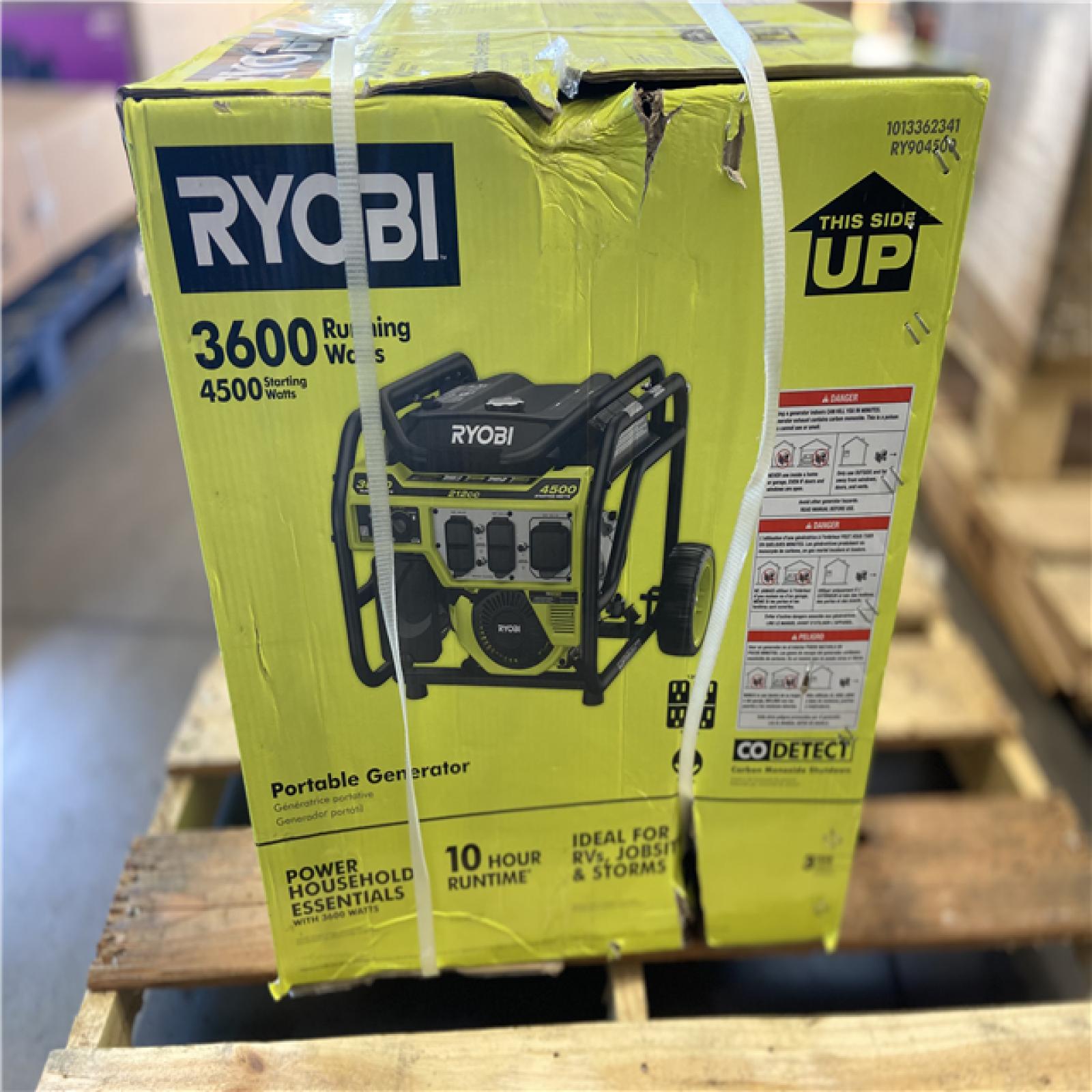 DALLAS LOCATION - RYOBI 3600-Watt Recoil Start Gasoline Powered Portable Generator with CO Shutdown Sensor
