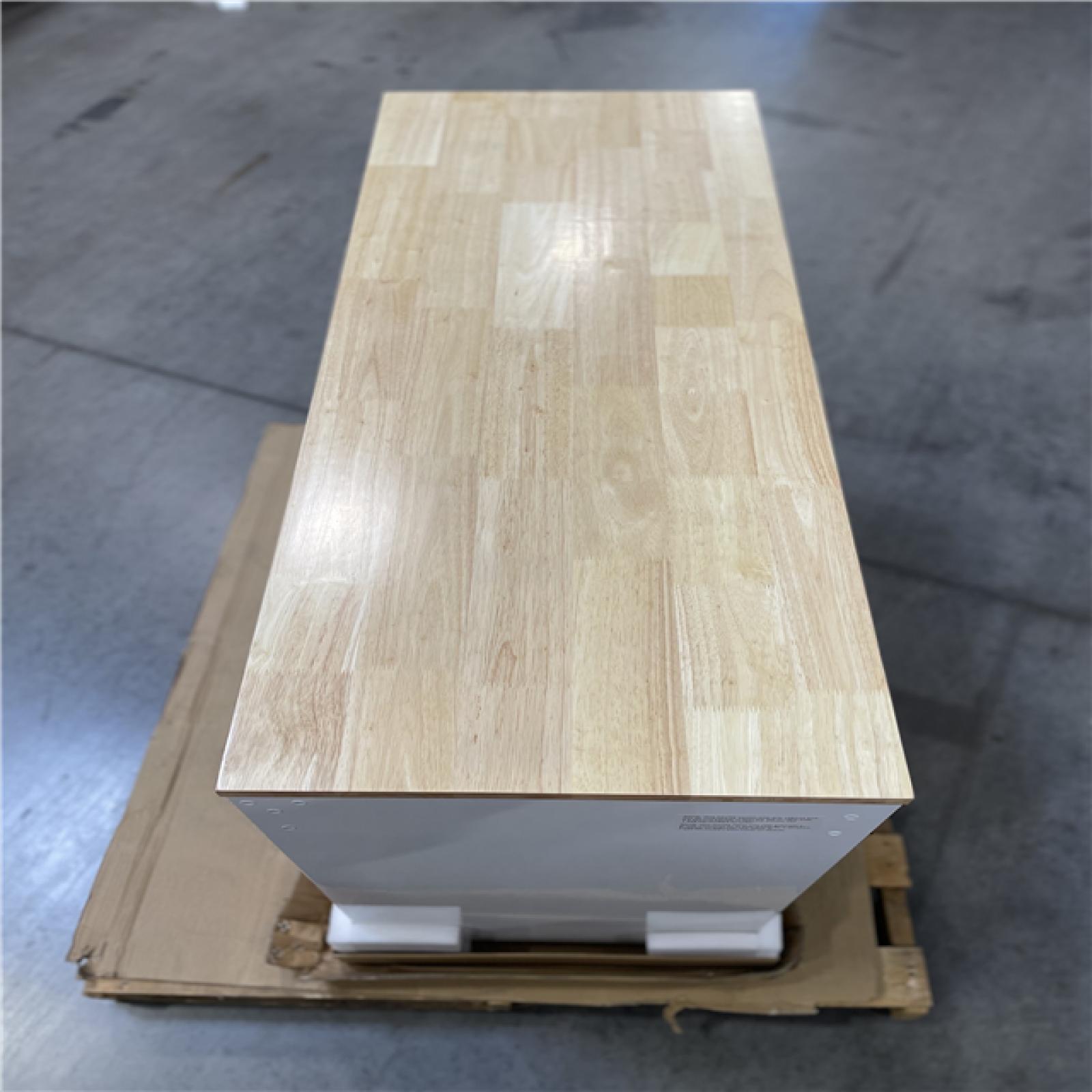 DALLAS LOCATION- HUSKY 46IN 9-DRAWER MOBILE WORKBENCH WITH SOLID WOOD TOP