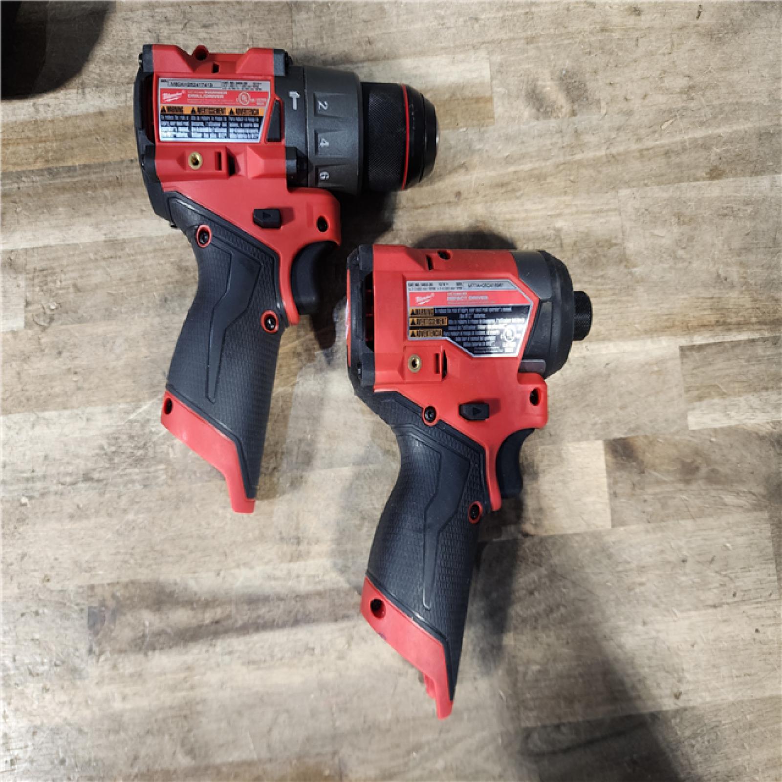 HOUSTON LOCATION - AS-IS Milwaukee FUEL 12-Volt Lithium-Ion Brushless Cordless Hammer Drill and Impact Driver Combo Kit