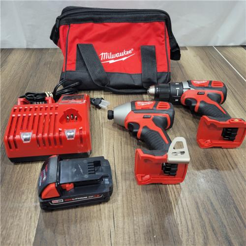 AS-IS Milwaukee 18V Cordless Brushed 2 Tool Drill/Driver and Impact Driver Kit