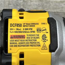 AS-IS DEWALT ATOMIC 20V MAX Lithium-Ion Cordless 1/4 in. Brushless Impact Driver Kit