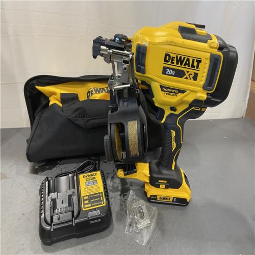 AS-IS - DEWALT 20V MAX Lithium-Ion 15-Degree Electric Cordless Roofing Nailer Kit