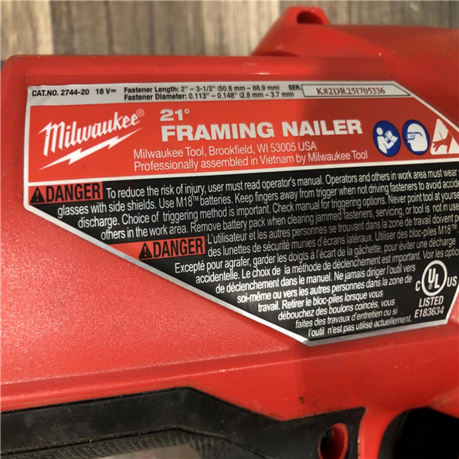 AS-IS Milwaukee FUEL 3-1/2 in. 18-Volt 21-Degree Lithium-Ion Brushless Cordless Framing Nailer (Tool-Only)
