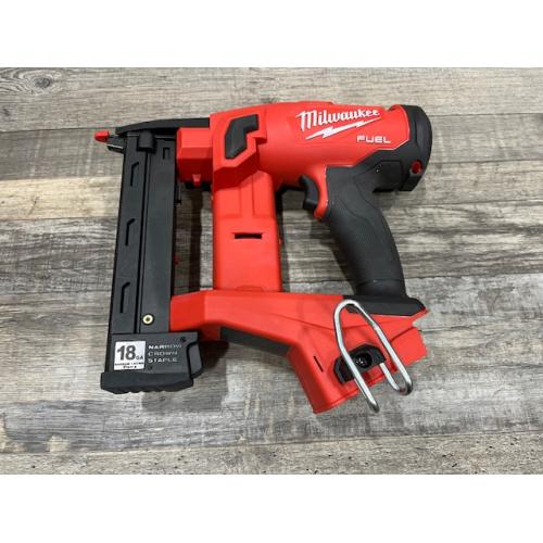 AS-IS Milwaukee FUEL 18-Volt Lithium-Ion Brushless Cordless 18-Gauge 1/4 in. Narrow Crown Stapler (Tool-Only)