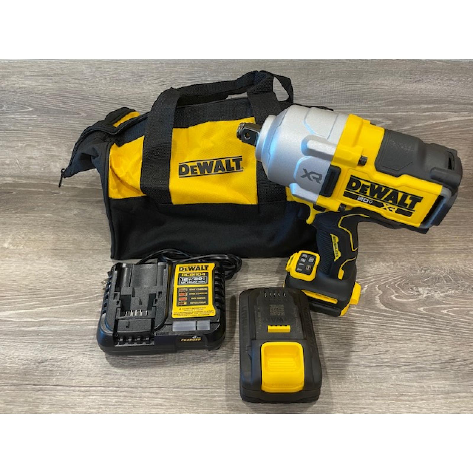 AS-IS DEWALT 20v Max Xr Brushless Cordless 3/4in High Torque Impact Wrench W/ Anvil Kit & Powerstack