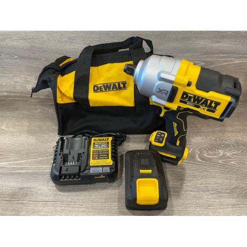 AS-IS DEWALT 20v Max Xr Brushless Cordless 3/4in High Torque Impact Wrench W/ Anvil Kit & Powerstack
