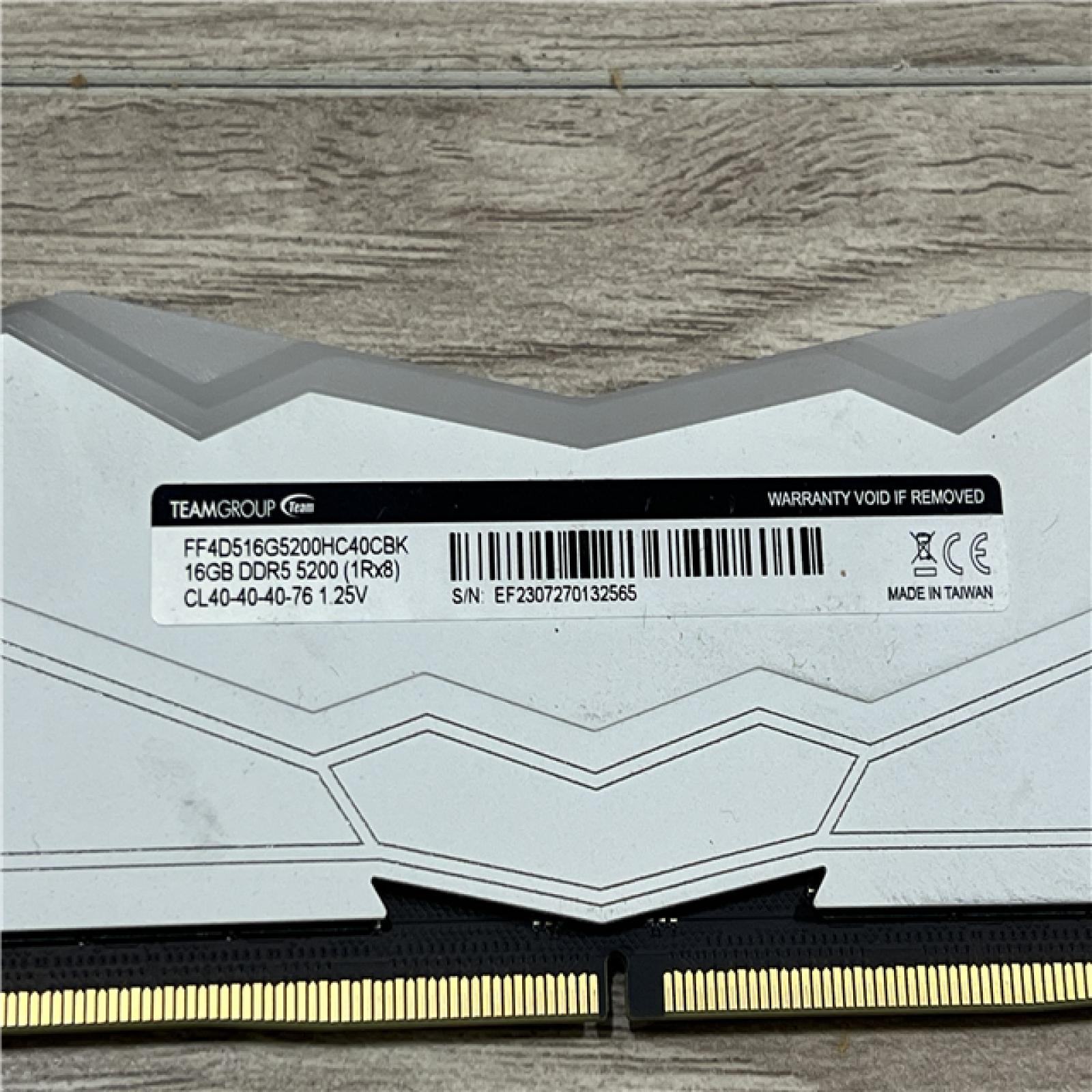 AS-IS T-Force DELTA RGB DDR5 DESKTOP RAM WHITE 16GB 5200MHz CL40