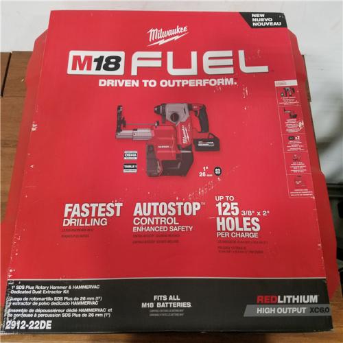 California NEW Milwaukee 1 SDS Plus Rotary Hammer & Hammervac Dedicated Dust Extractor Kit  Includes (2) Batteries  Charger & Hard Case