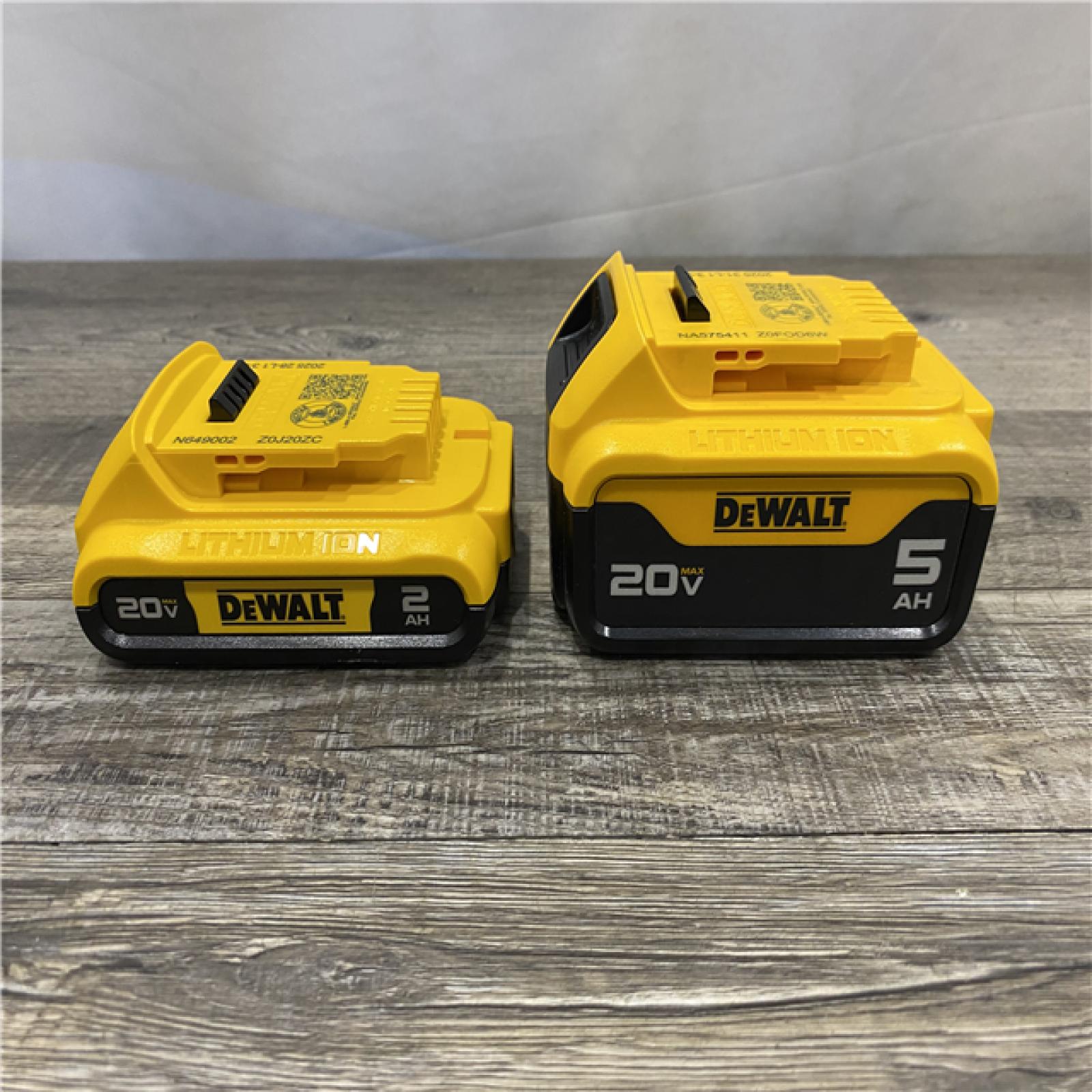 AS-IS DEWALT 20V MAX Lithium-Ion Battery Kit with 5.0Ah and 2.0Ah Battery and Charger
